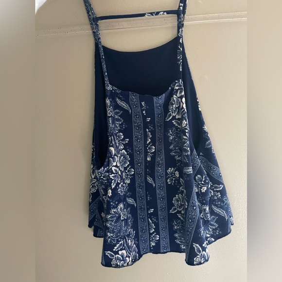 Charlotte Russe - M - Navy Floral Y2K Strappy Top - Picture 2 of 4